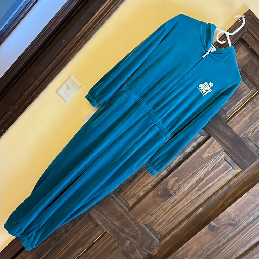 Teal Zip-Up Juicy Couture Jumpsuit with Logo!